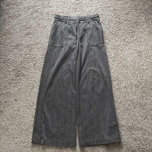Democracy Charcoal Pinstripe Wide-Leg Pants